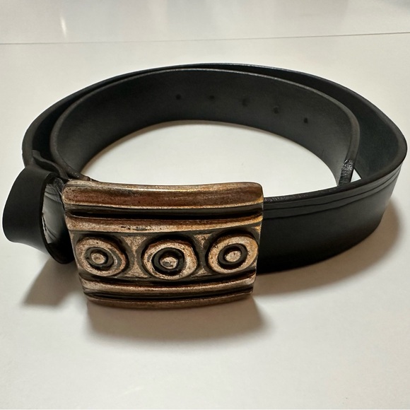 GAP Vintage Statement 90’s Black Leather Belt USA Made main image 8